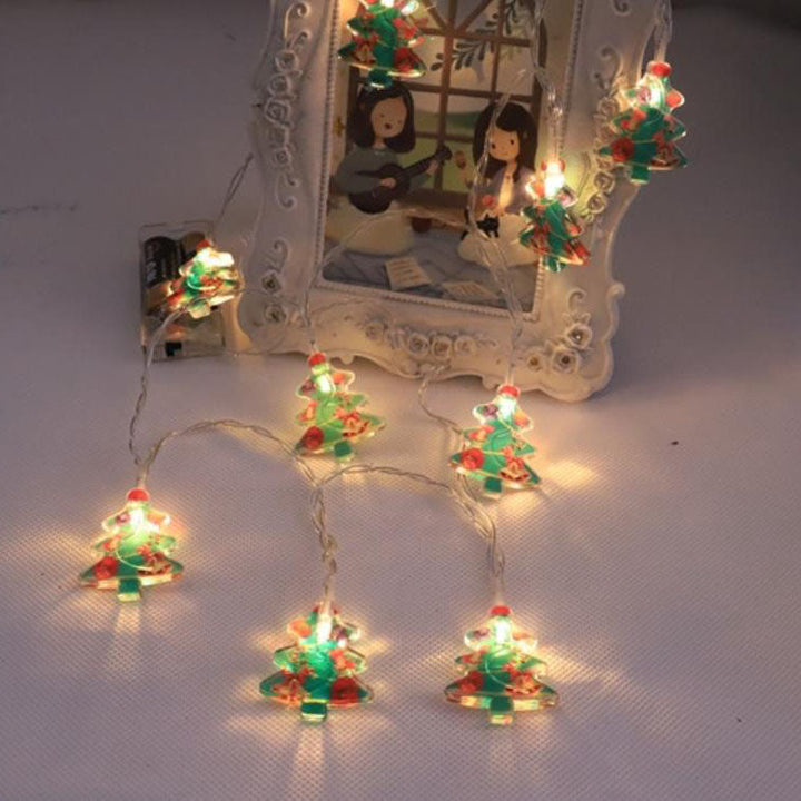Battery-Powered Christmas LED String Lights with Snowman Designs and Multiple Lengths