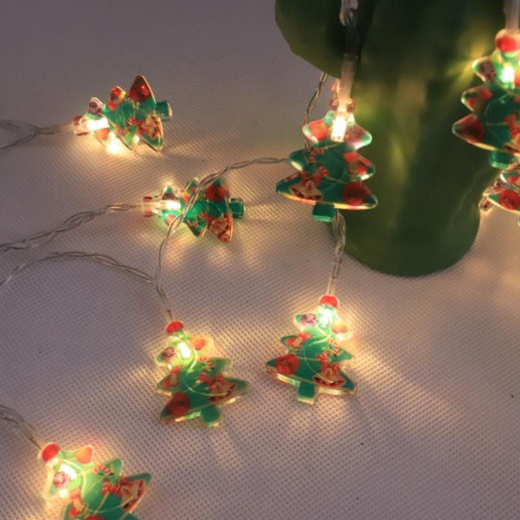 Battery-Powered Christmas LED String Lights with Snowman Designs and Multiple Lengths