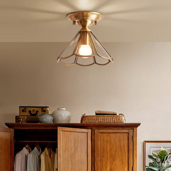 BowLift | Ceiling Light Brass Metal Flush Mount Fixture