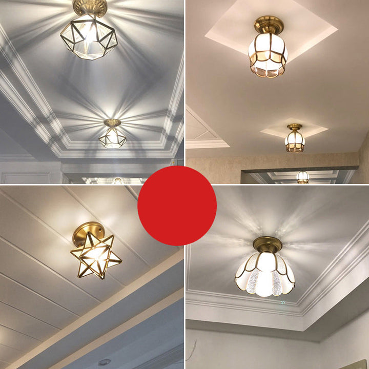 BowLift | Ceiling Light Brass Metal Flush Mount Fixture