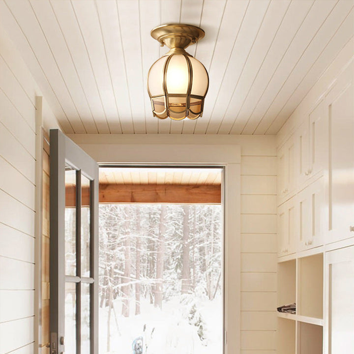 BowLift | Ceiling Light Brass Metal Flush Mount Fixture