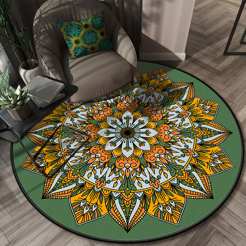 BowLift | Glamorous layered floral pattern rug multicolored Moroccan rug polypropylene stain resistant non-slip backing machine washable rug for home