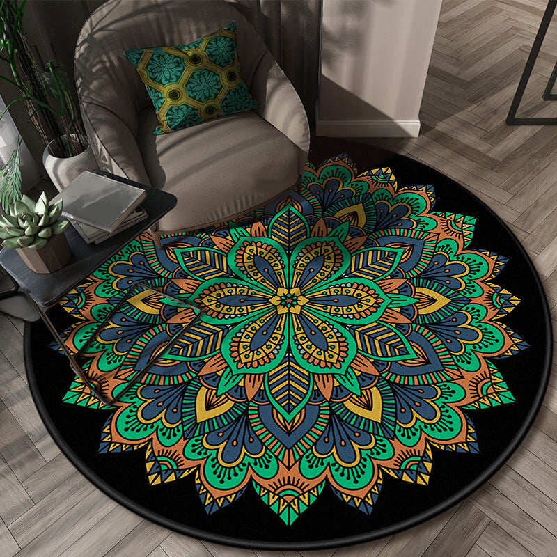 BowLift | Glamorous layered floral pattern rug multicolored Moroccan rug polypropylene stain resistant non-slip backing machine washable rug for home