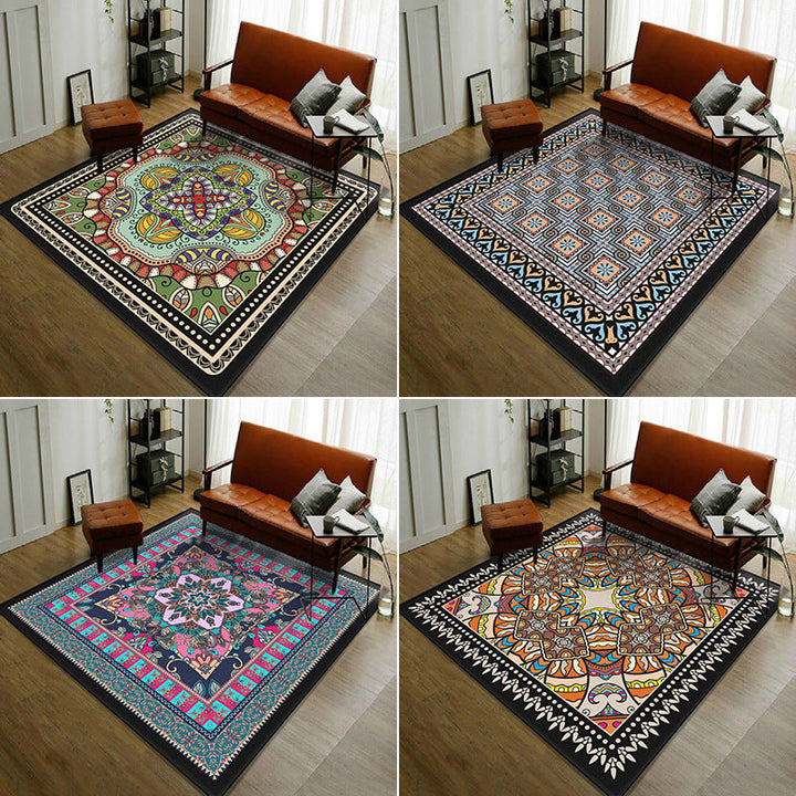 Trendy symmetrical floral rug multicolored Moroccan style rug synthetic rug for the room | Bowlift