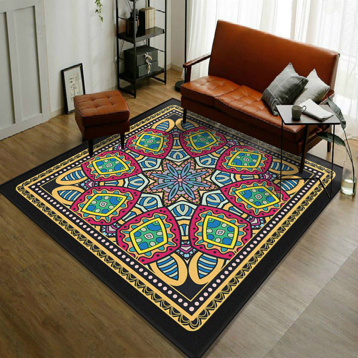 Trendy symmetrical floral rug multicolored Moroccan style rug synthetic rug for the room | Bowlift