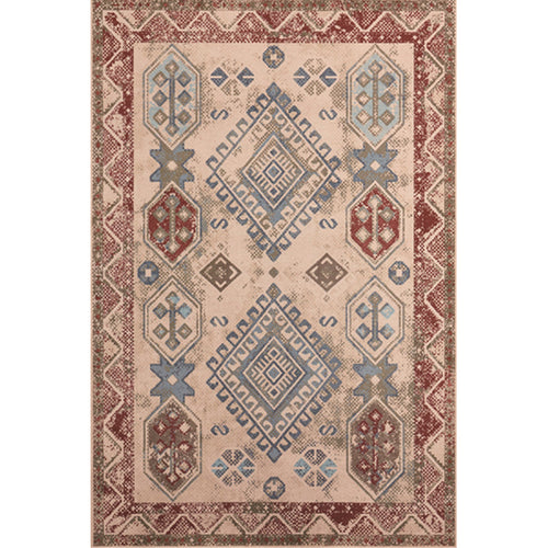 BowLift | Unusual diamond patterned rug Multicolored Moroccan rug Polyester pet-friendly stain resistant non-slip rug for the living room