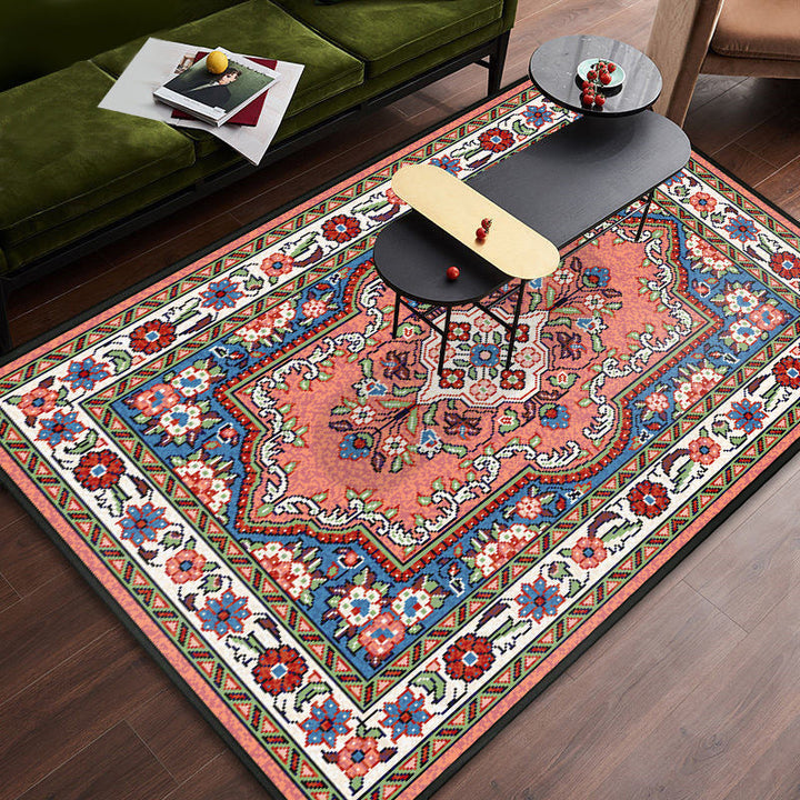 Persian tribal patterned rug Multicolored polyester rug Stain resistant Pet friendly Non-slip back Rug for the bedroom | Bowlift