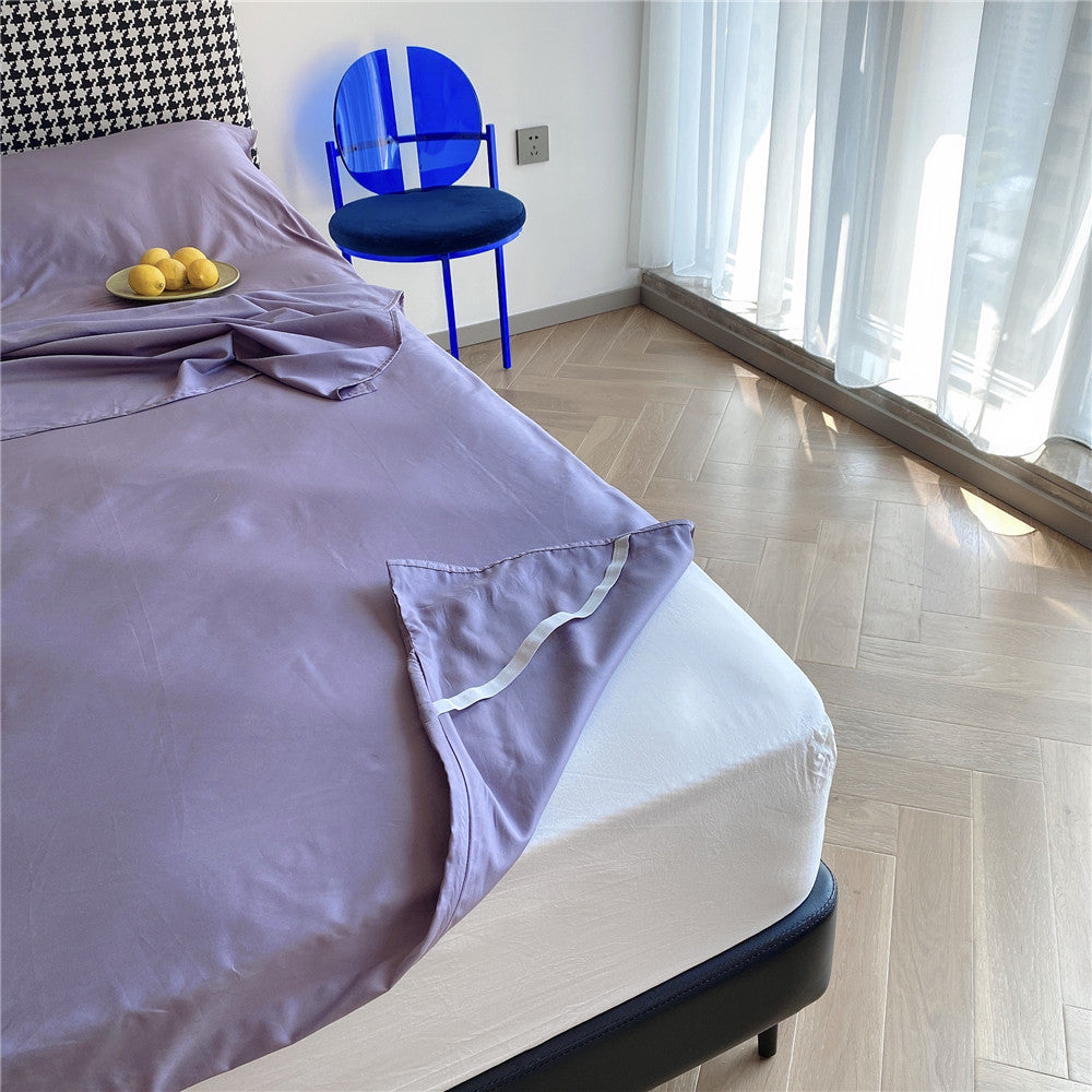 Deep-Pocket Elastic Corner Fitted Bed Sheet with Anti-Slip Straps
