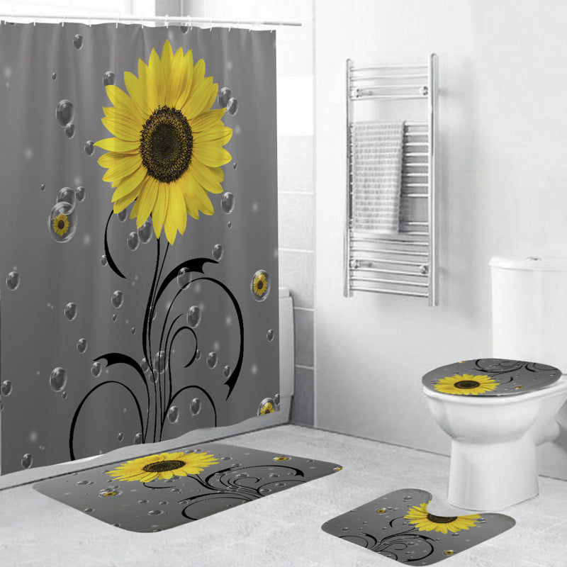 Cactus-Themed Shower Curtain Bowlift