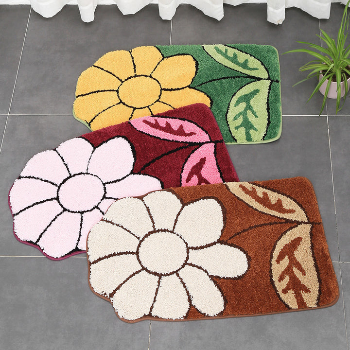 Floral Patterned Bath Mat Bowlift