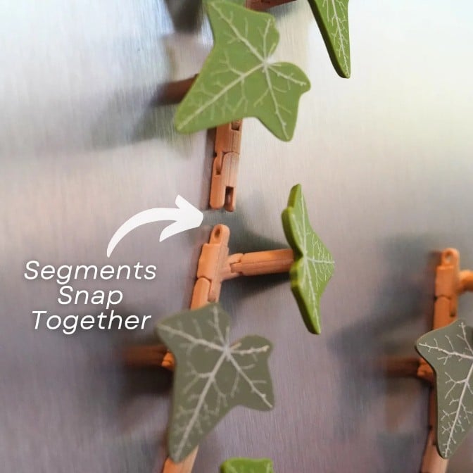 BowLift | 3D Printed Ivy Refrigerator Magnet — Realistic Plant Decoration with Strong Adhesion