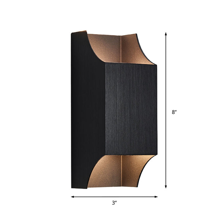 BowLift | 1 Light Bedroom Up and Down LED Wall Lamp with Geometric Metal Shade Black/Grey/White Wall Mount Light
