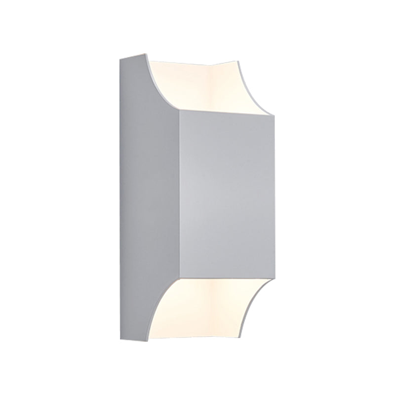 BowLift | 1 Light Bedroom Up and Down LED Wall Lamp with Geometric Metal Shade Black/Grey/White Wall Mount Light