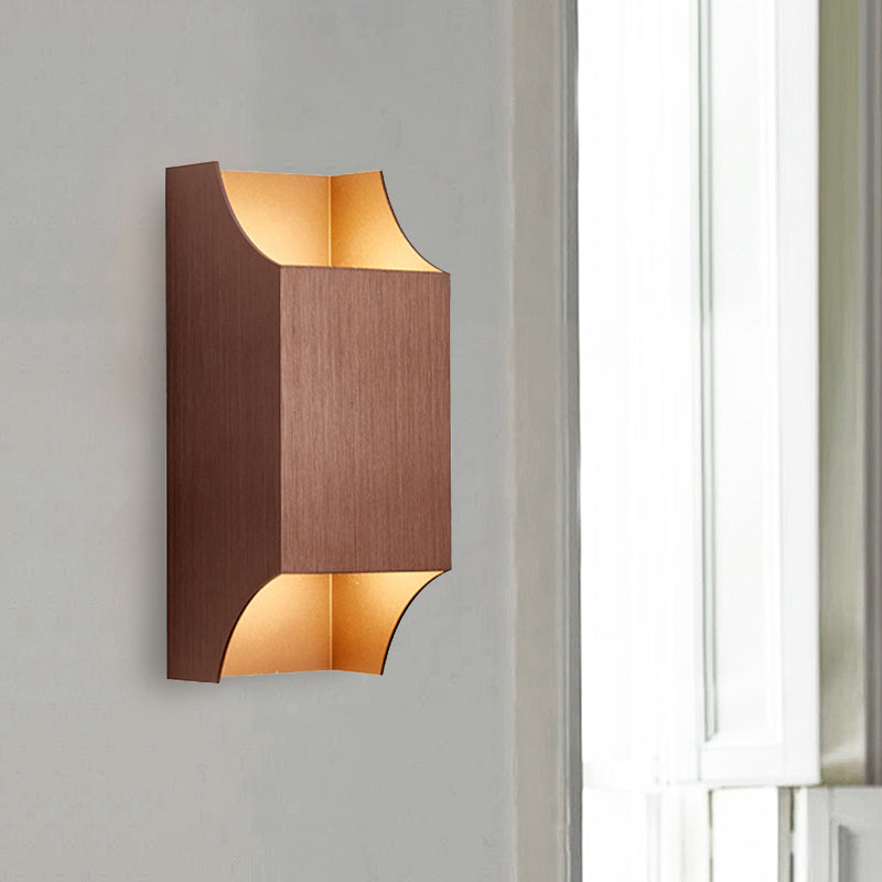 BowLift | 1 Light Bedroom Up and Down LED Wall Lamp with Geometric Metal Shade Black/Grey/White Wall Mount Light