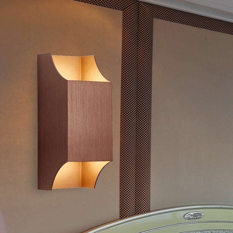 BowLift | 1 Light Bedroom Up and Down LED Wall Lamp with Geometric Metal Shade Black/Grey/White Wall Mount Light