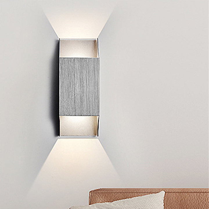 BowLift | 1 Light Bedroom Up and Down LED Wall Lamp with Geometric Metal Shade Black/Grey/White Wall Mount Light