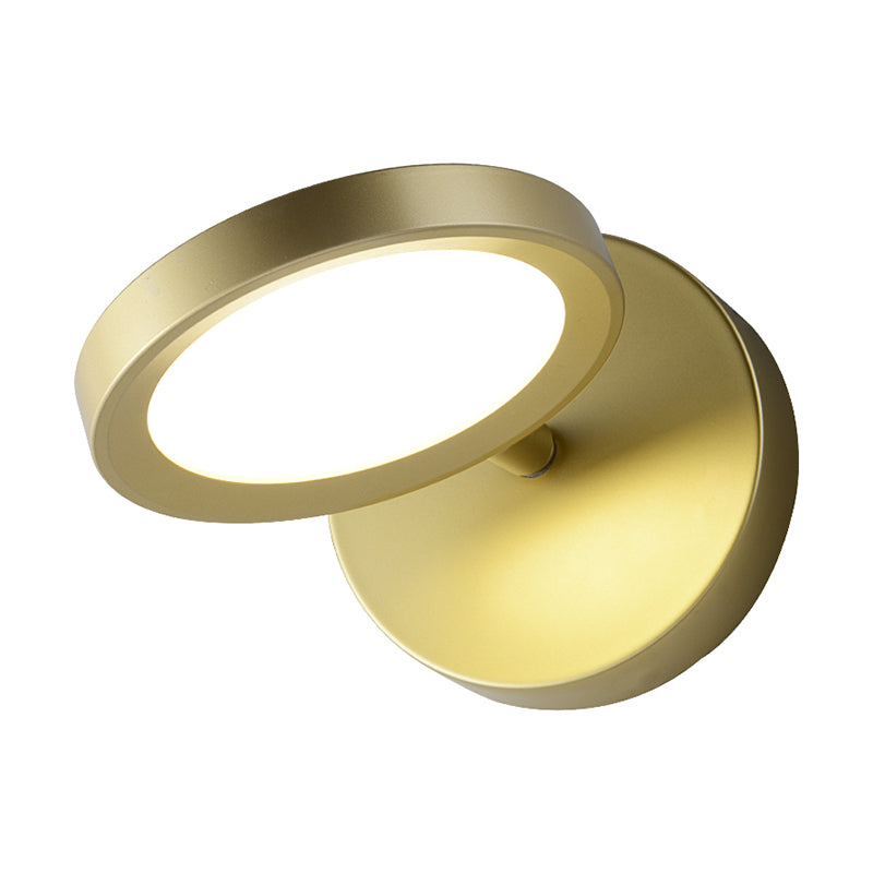 BowLift | Modernist LED Wall Light with Metal Shade Black/Gold Round Wall Mounted Light