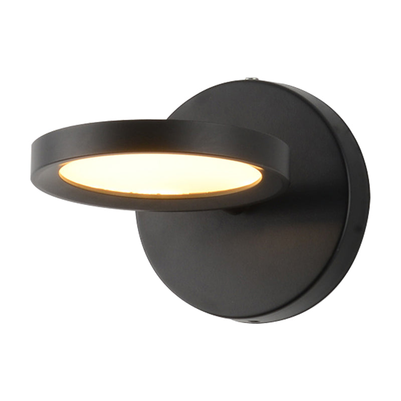 BowLift | Modernist LED Wall Light with Metal Shade Black/Gold Round Wall Mounted Light