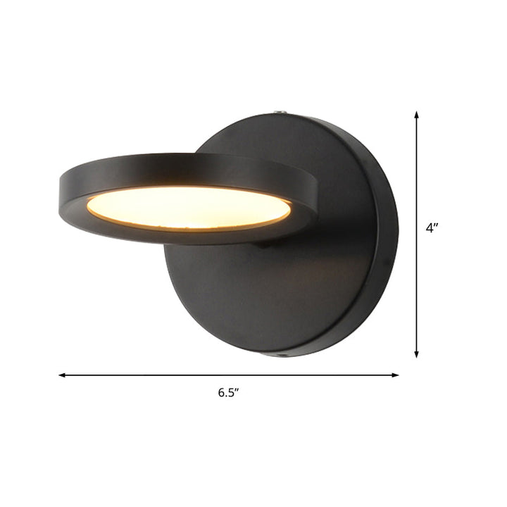 BowLift | Modernist LED Wall Light with Metal Shade Black/Gold Round Wall Mounted Light