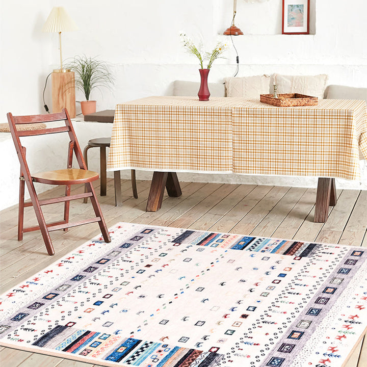 BowLift | Moroccan Home Area Rug Multicolored Pattern Rug Polypropylene Pet-Friendly Machine Washable Rug