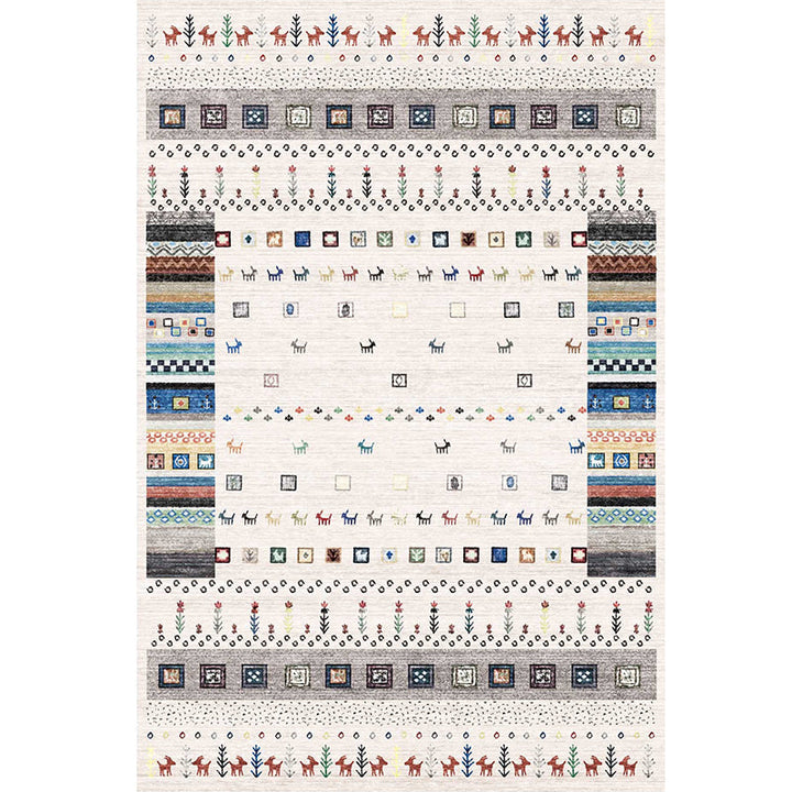 BowLift | Moroccan Home Area Rug Multicolored Pattern Rug Polypropylene Pet-Friendly Machine Washable Rug