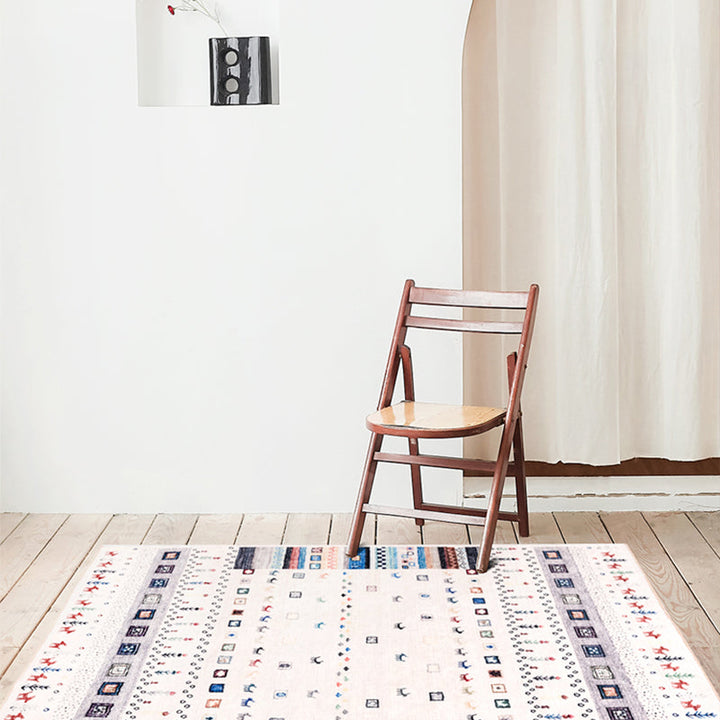 BowLift | Moroccan Home Area Rug Multicolored Pattern Rug Polypropylene Pet-Friendly Machine Washable Rug