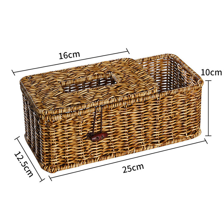 Handmade Wicker Storage Box with Lid Bowlift