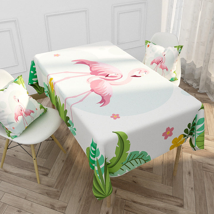 Floral Printed Tablecloth and Cushion Cover Set