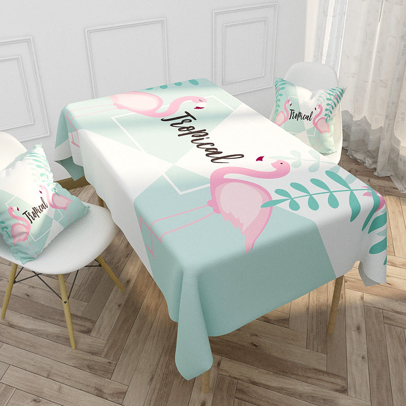 Floral Printed Tablecloth and Cushion Cover Set
