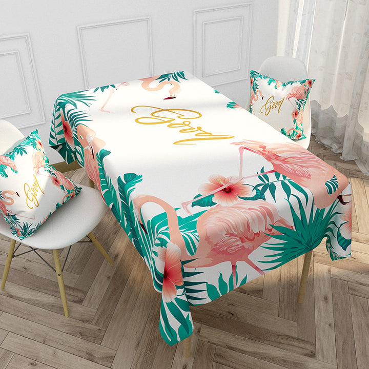 Floral Printed Tablecloth and Cushion Cover Set