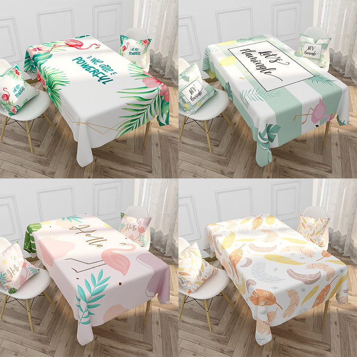 Floral Printed Tablecloth and Cushion Cover Set