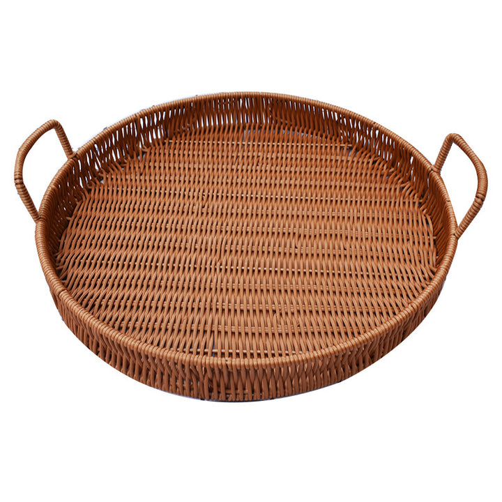 Round Wicker Serving Tray Bowlift