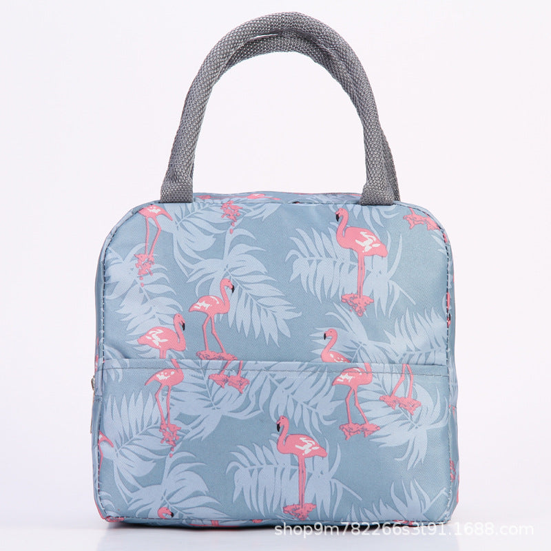 Insulated Flamingo Pattern Lunch Bag Bowlift