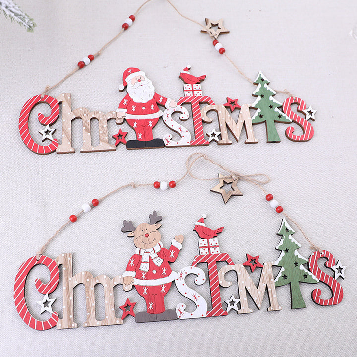 Festive Wooden Christmas Decoration Sign