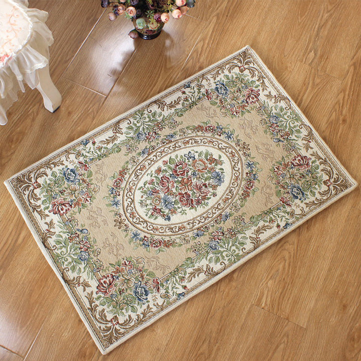 BowLift | Classic Jacquard Carpet Multicolored Retro Carpet Polypropylene Stain Resistant Non-Slip Backing Washable Carpet for the Door