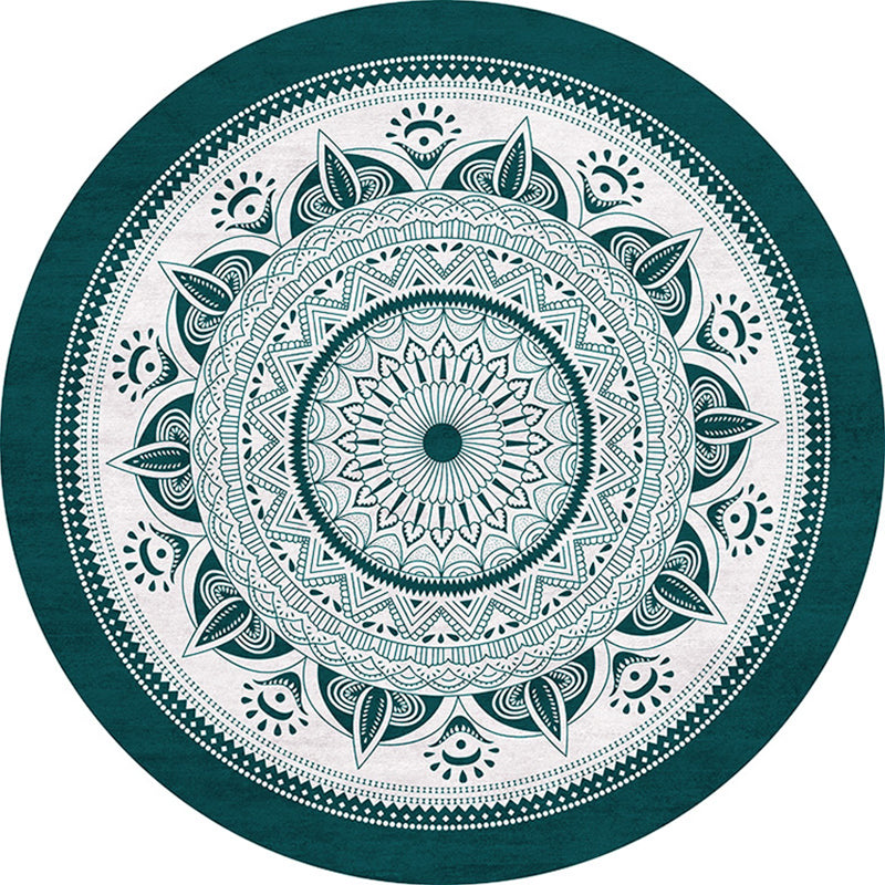 Chic Mandala Print Rug Multicolored Moroccan Rug Polypropylene Stain Resistant Pet Friendly Non-Slip Back Rug for Home | Bowlift