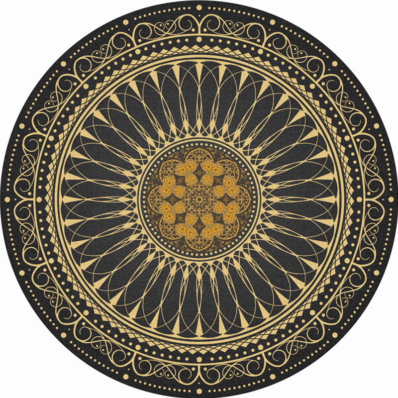 Chic Mandala Print Rug Multicolored Moroccan Rug Polypropylene Stain Resistant Pet Friendly Non-Slip Back Rug for Home | Bowlift