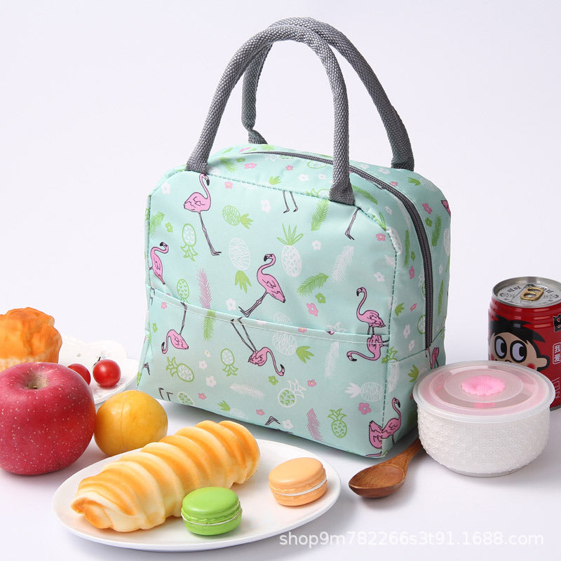 Insulated Flamingo Pattern Lunch Bag Bowlift