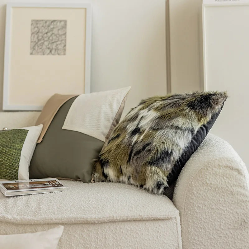 BowLift | Modern PU Leather Patchwork Cushion Cover