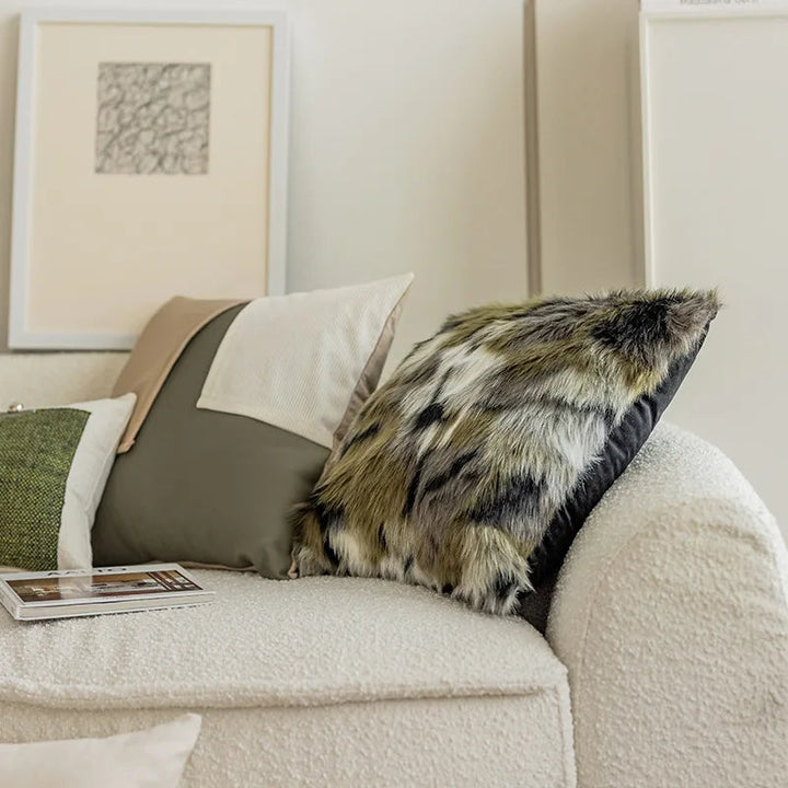 BowLift | Modern PU Leather Patchwork Cushion Cover