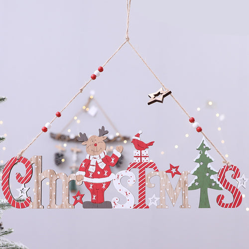 Festive Wooden Christmas Decoration Sign