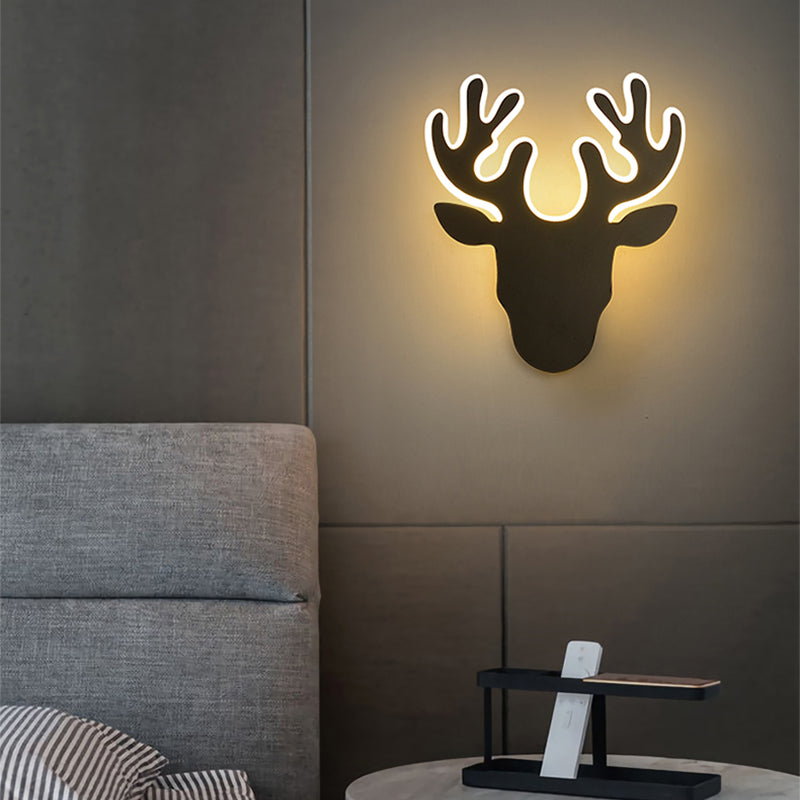 BowLift | Black/White Antler Wall Light Contemporary Acrylic LED Wall Lamp in Warm/White Light