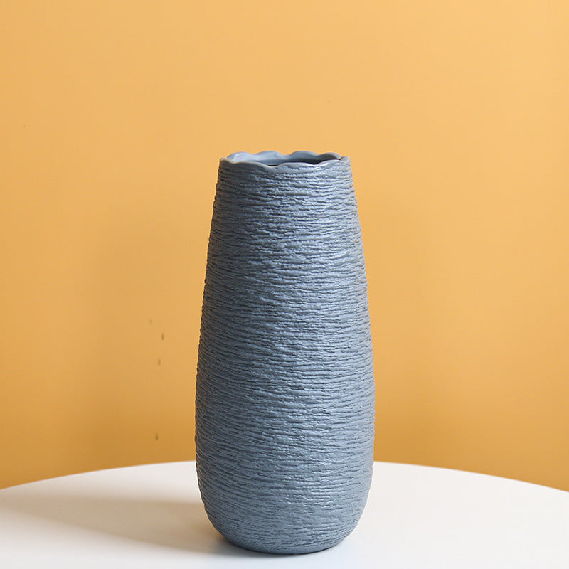 Elegant Textured Ceramic Flower Vase Bowlift 1790310357