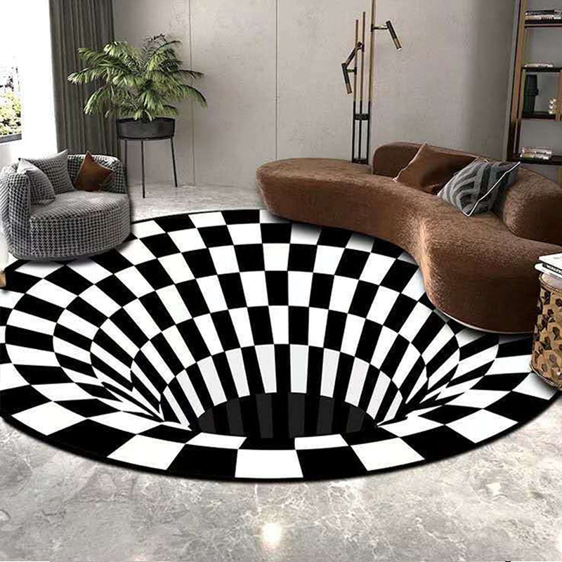 BowLift | Scandinavian decorative carpet Multicolored 3D check carpet Polypropylene Easy care Machine washable carpet