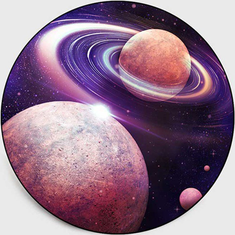 BowLift | Colorful Children's Room Rug Contemporary Space 3D Printed Carpet Polyester Non-Slip Washable Rug