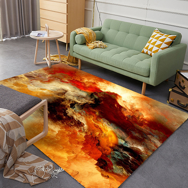 BowLift | Colorful Relaxation Area Rug Cotton Blend Cartoon Pattern Indoor Rug Machine Washable Non-Slip Rug for Décor