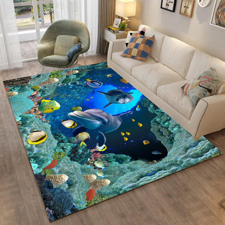 BowLift | Colorful Relaxation Area Rug Cotton Blend Cartoon Pattern Indoor Rug Machine Washable Non-Slip Rug for Décor