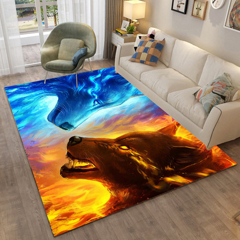BowLift | Colorful Relaxation Area Rug Cotton Blend Cartoon Pattern Indoor Rug Machine Washable Non-Slip Rug for Décor