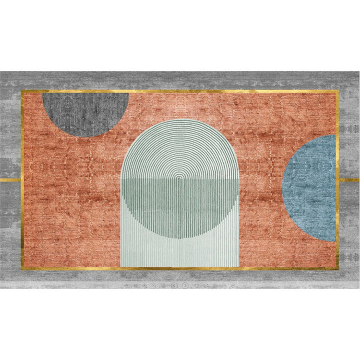BowLift | Simple Color Block Rug Multicolored Polyester Area Rug Non-Slip Backing Machine Washable Rug for the Bedroom