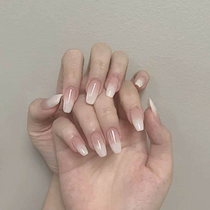 Coffin-Shaped Glossy Press-On Nail Set